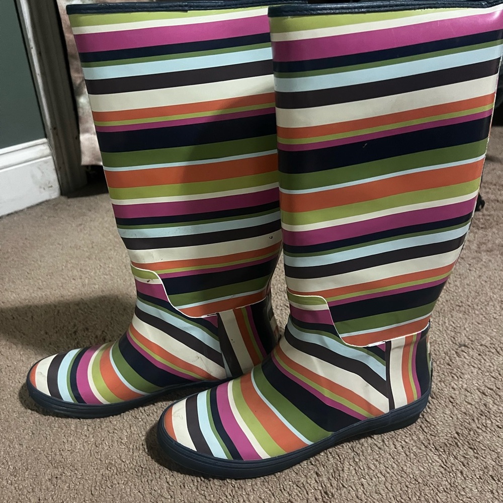 Coach Multicolor Striped Rain Boots - Picture 2 of 6